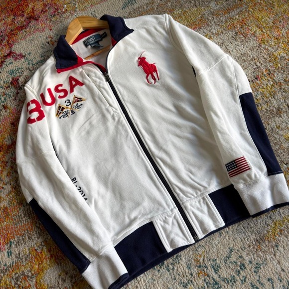 Ralph Lauren Other - Polo Ralph Lauren M 2014 Ocean Challenge USA Full Zip Polo Sweater
